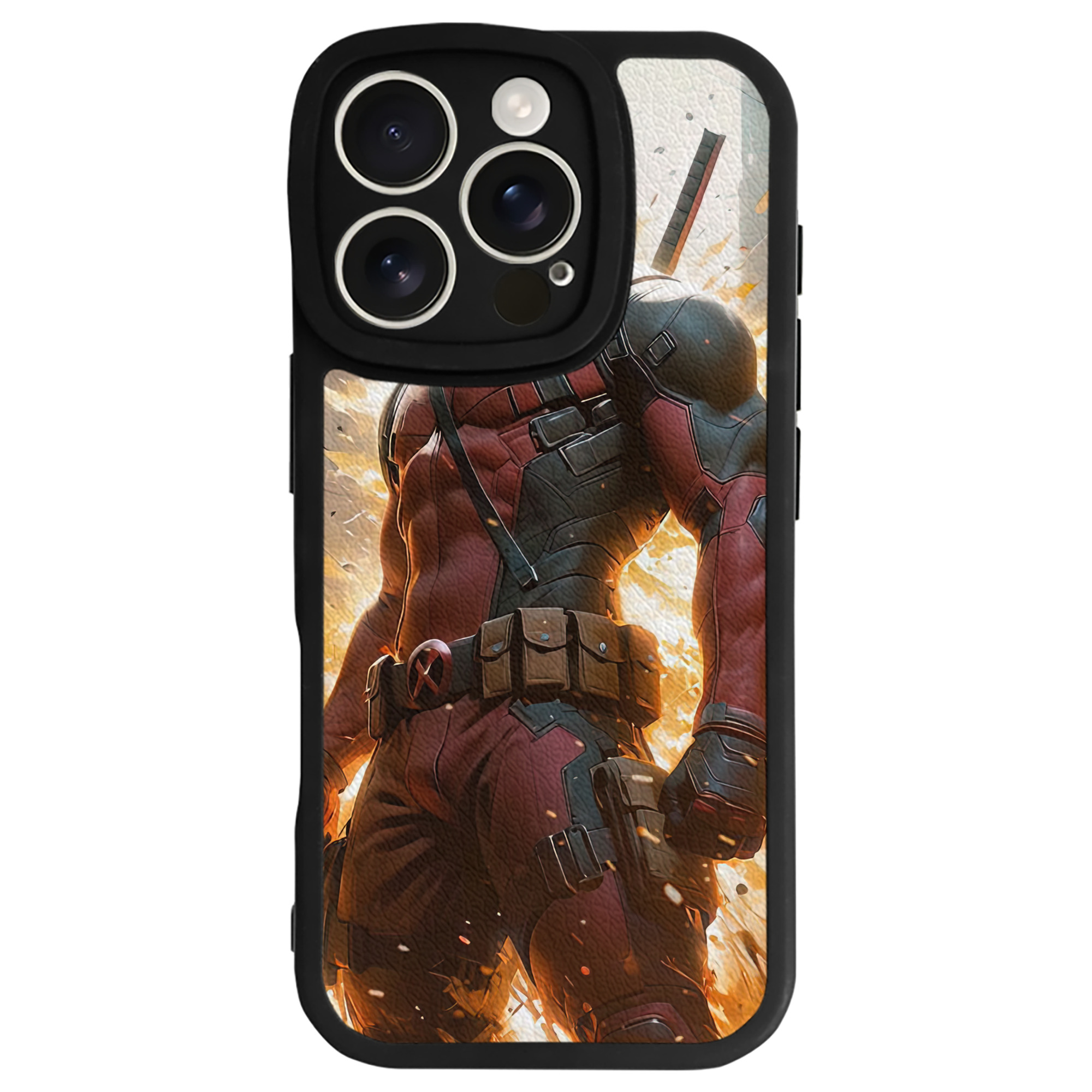 （画像用） Deadpool デッドプール 【iPhone 16シリーズ対応】シリコンスマホケース（レザー調） 材質：シリコン